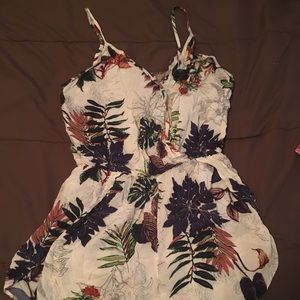 Tropical print cami romper
